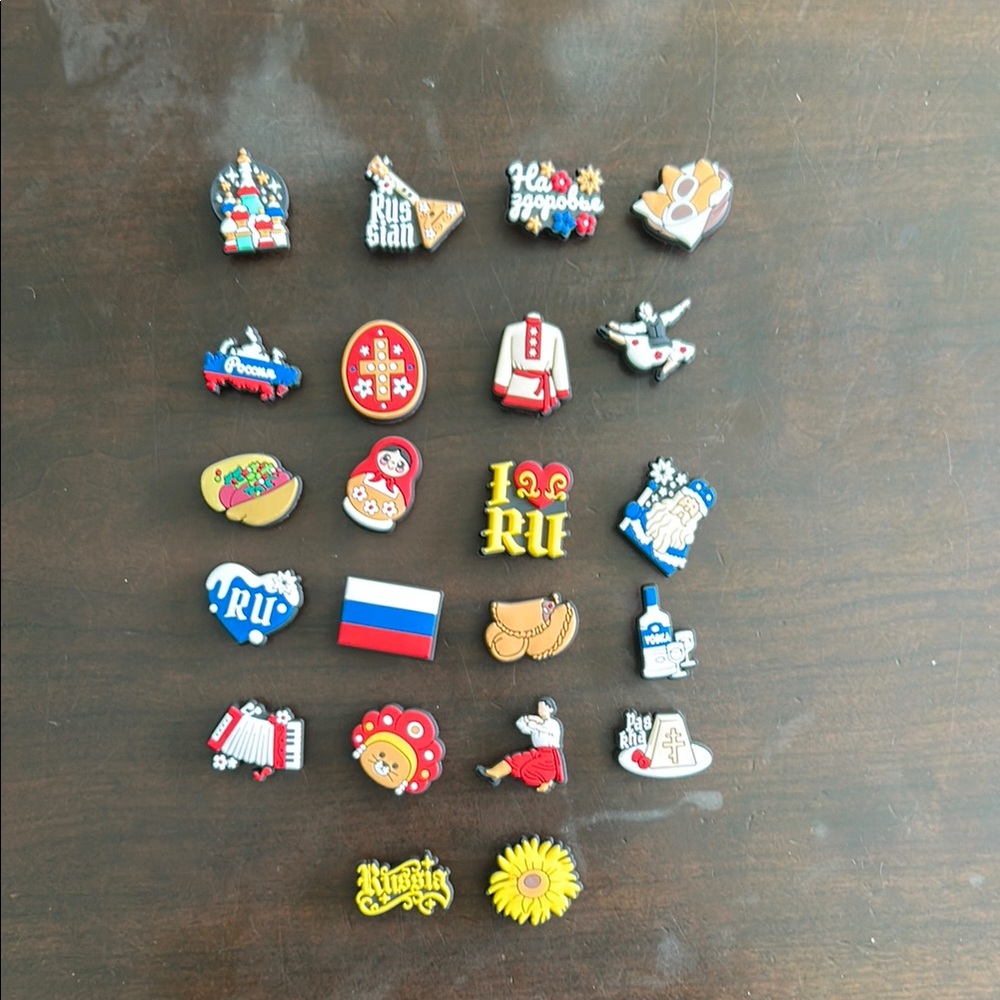 22 Russian Themed croc charm Set / shoe charms / jibbitz